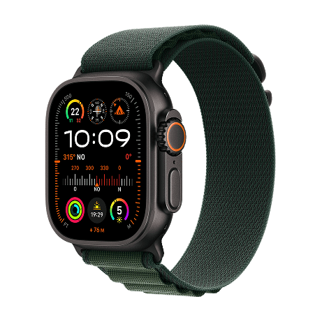 Apple Apple WATCH Ultra 2 49mm GPS+Cellular Titangehäuse Schwarz Alpine Loop Dunkelgrün S