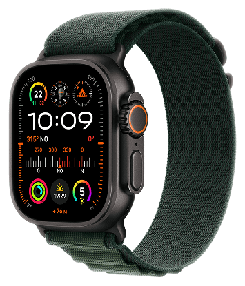 Apple Apple WATCH Ultra 2 49mm GPS+Cellular Titangehäuse Schwarz Alpine Loop Dunkelgrün S