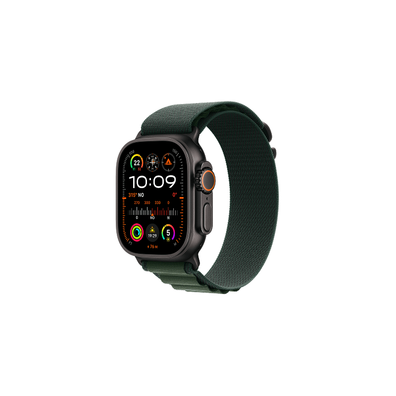 Apple WATCH Ultra 2 49mm GPS+Cellular Titangehäuse Schwarz Alpine Loop Dunkelgrün S
