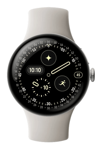 Google Google Pixel Watch 4 41mm LTE Polished Silver Sportarmband Porcelain