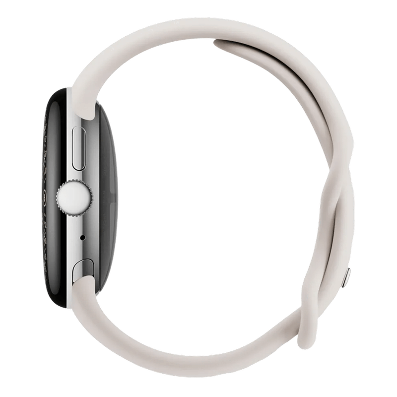 Google Pixel Watch 4 41mm Bluetooth Polished Silver Sportarmband Porcelain