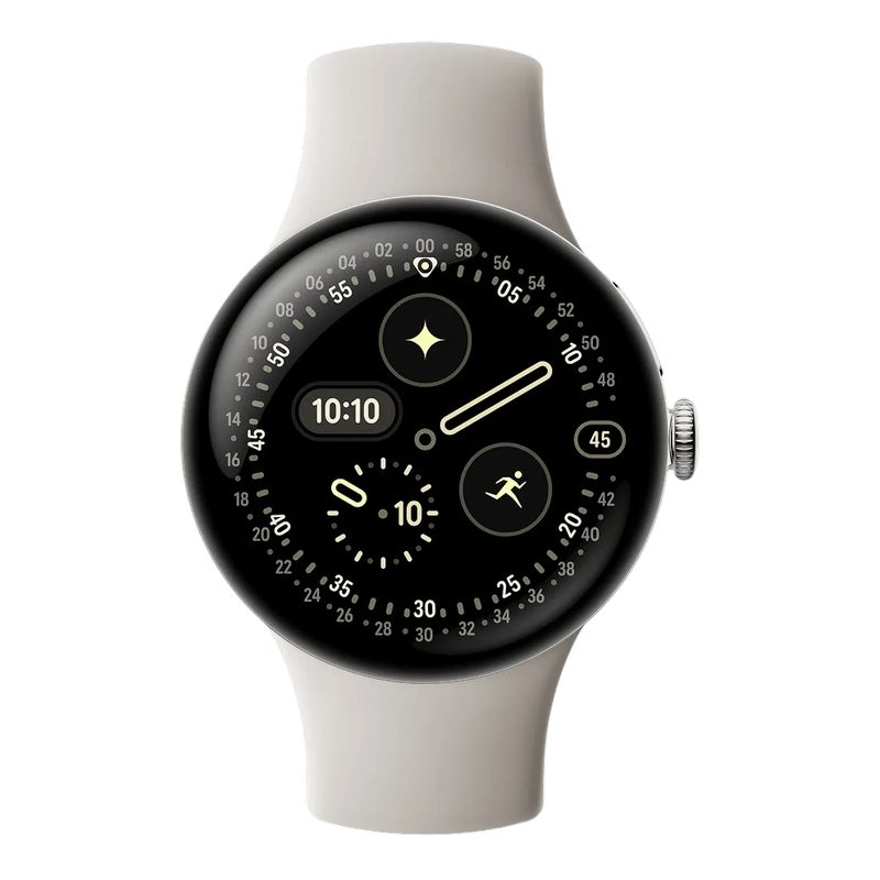 Google Pixel Watch 4 41mm Bluetooth Polished Silver Sportarmband Porcelain