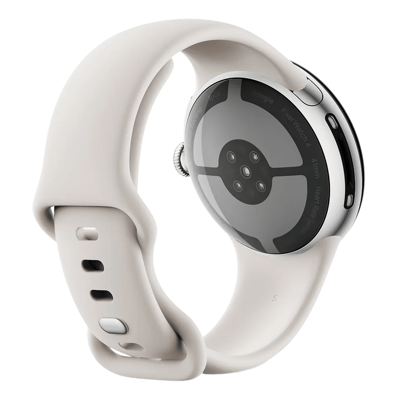 Google Pixel Watch 4 41mm Bluetooth Polished Silver Sportarmband Porcelain