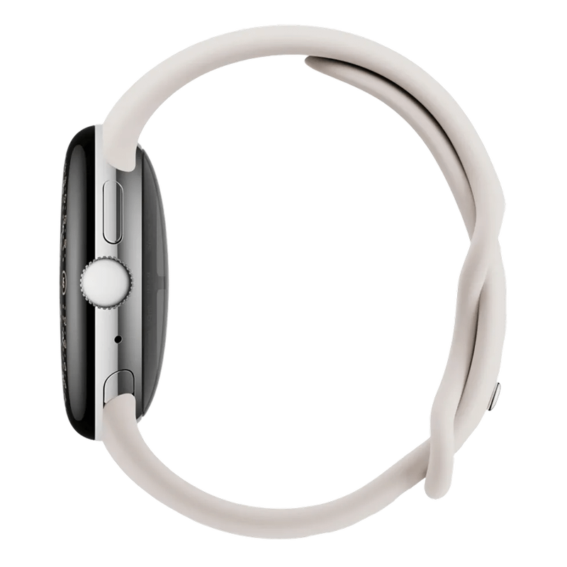 Google Pixel Watch 4 45mm LTE Polished Silver Sportarmband Porcelain