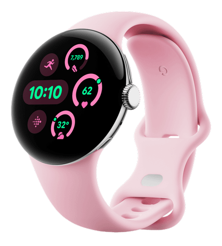 Google Google Pixel Watch 3 41mm LTE Polished Silver Sportarmband Rose Quartz