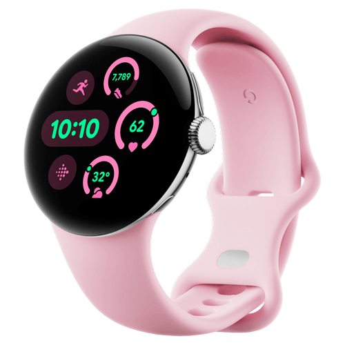 Google Google Pixel Watch 3 41mm LTE Polished Silver Sportarmband Rose Quartz