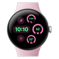Google Pixel Watch 3 41mm LTE Polished Silver Sportarmband Rose Quartz