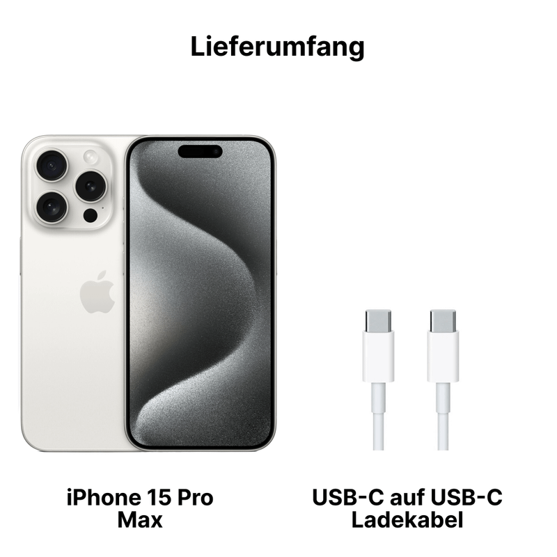 Apple iPhone 15 Pro Max 256GB Titan Weiß