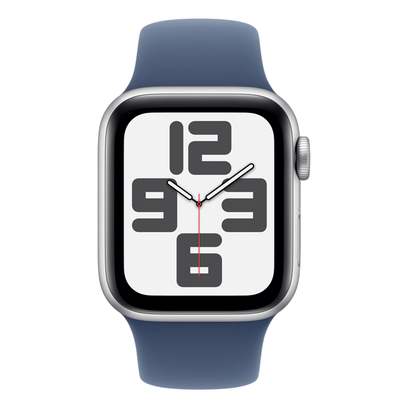 Apple WATCH SE (2023) 40mm GPS Aluminiumgehäuse Silber Sportarmband Denim M/L