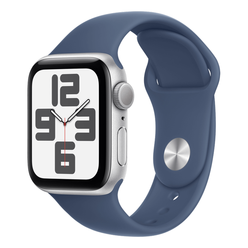 Apple WATCH SE (2023) 40mm GPS Aluminiumgehäuse Silber Sportarmband Denim S/M