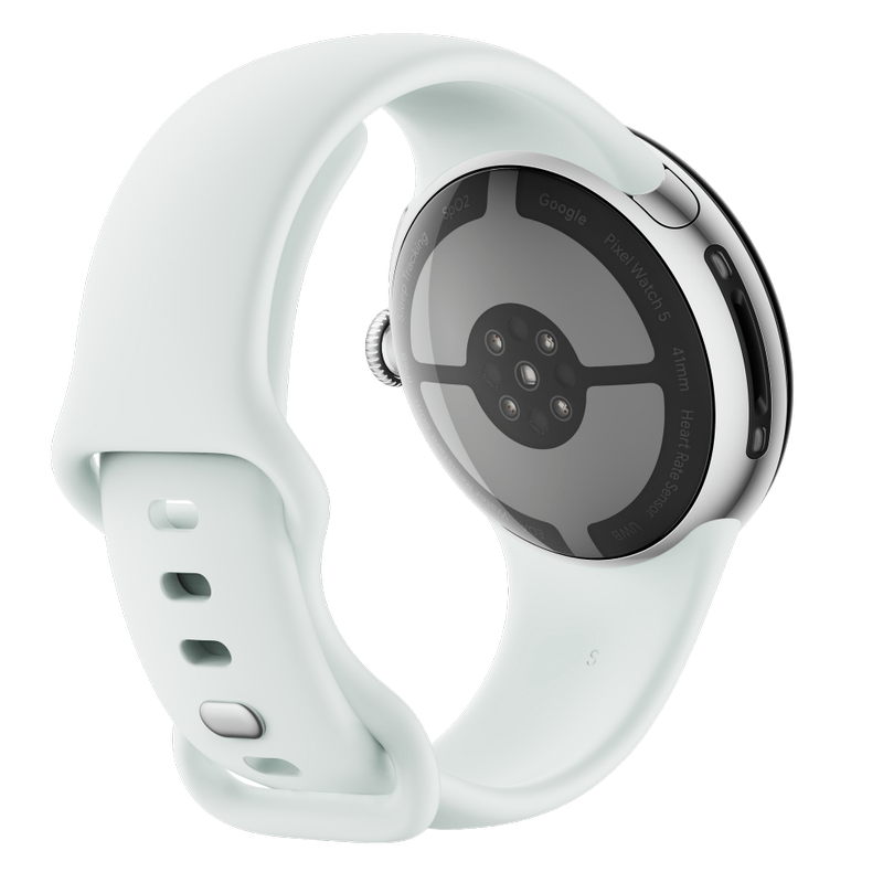 Google Pixel Watch 5 41mm Bluetooth Polished Silver Sportarmband Fog