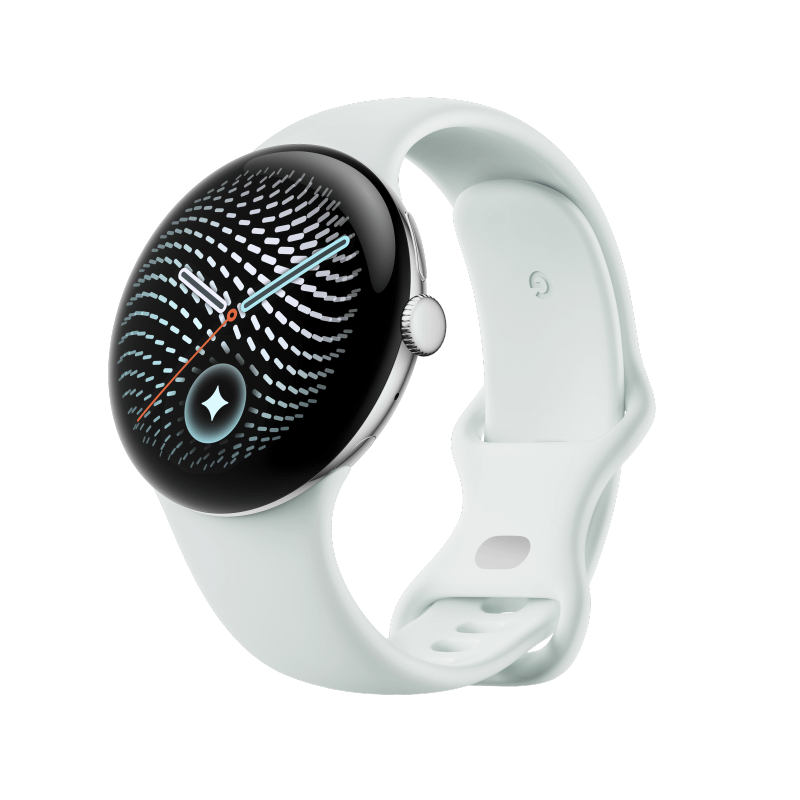 Google Pixel Watch 5 45mm Bluetooth Polished Silver Sportarmband Fog