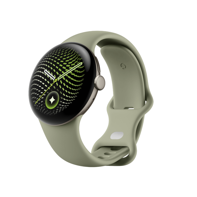 Google Pixel Watch 5 41mm LTE Satin Pyrite Sportarmband Olive