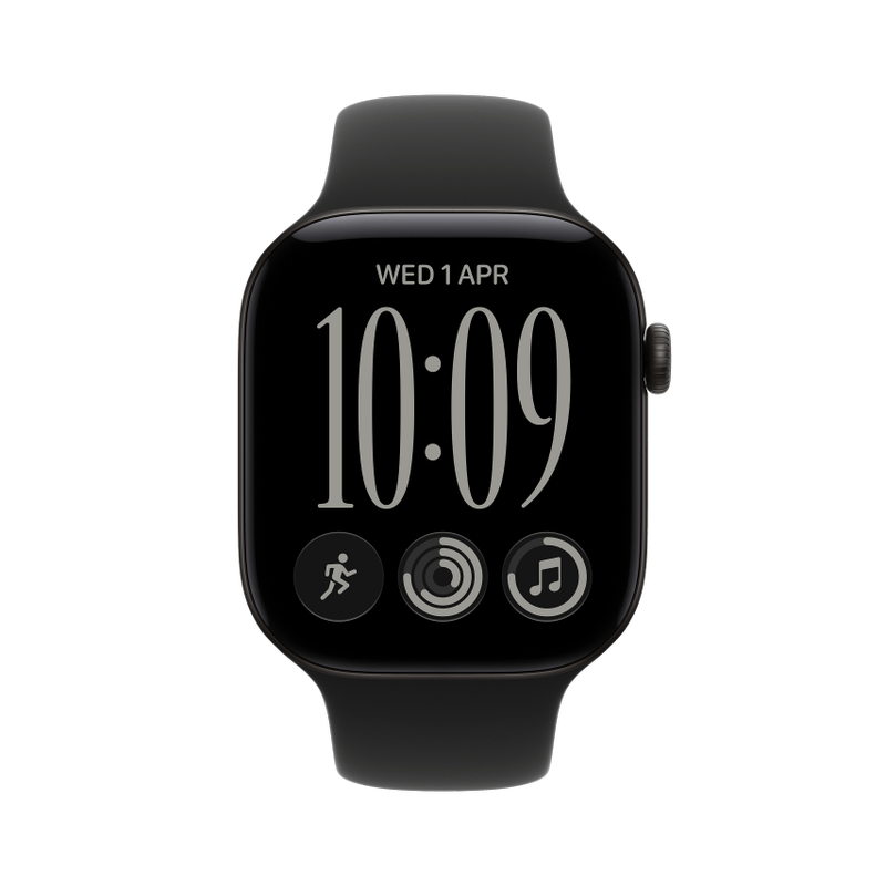 Apple Watch Series 12 46mm GPS+Cellular Aluminium Schwarz Sportarmband Schwarz M/L