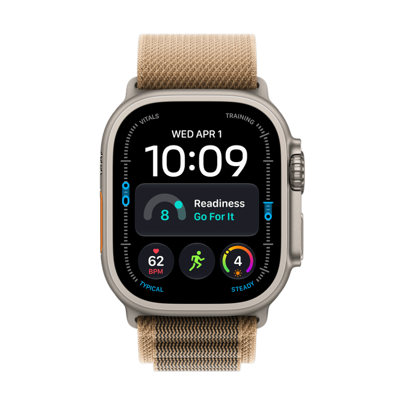 Apple Watch Ultra 4 Titan Natur Alpine Loop Wüstensand L