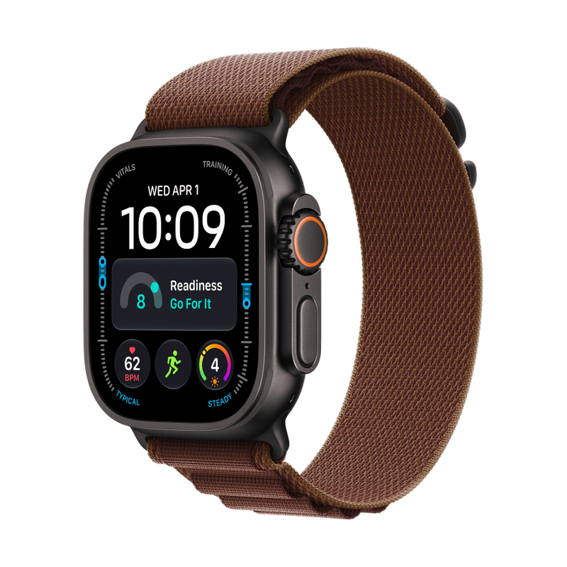 Apple Watch Ultra 4 Titan Schwarz Alpine Loop Burgunder L