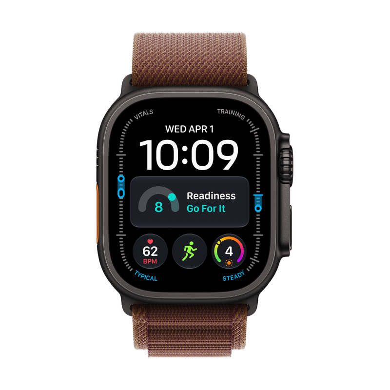 Apple Watch Ultra 4 Titan Schwarz Alpine Loop Burgunder S