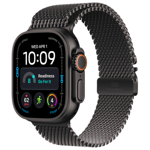 Apple Apple Watch Ultra 4 Titan Schwarz Milanaisearmband Schwarz M