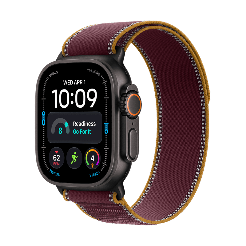 Apple Watch Ultra 4 Titan Schwarz Trail Loop Burgunder M/L
