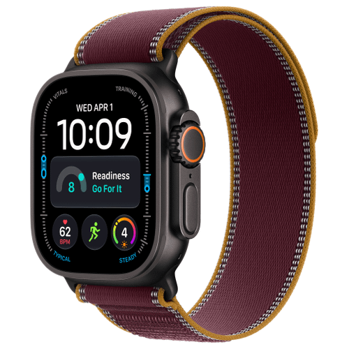 Apple Apple Watch Ultra 4 Titan Schwarz Trail Loop Burgunder S/M