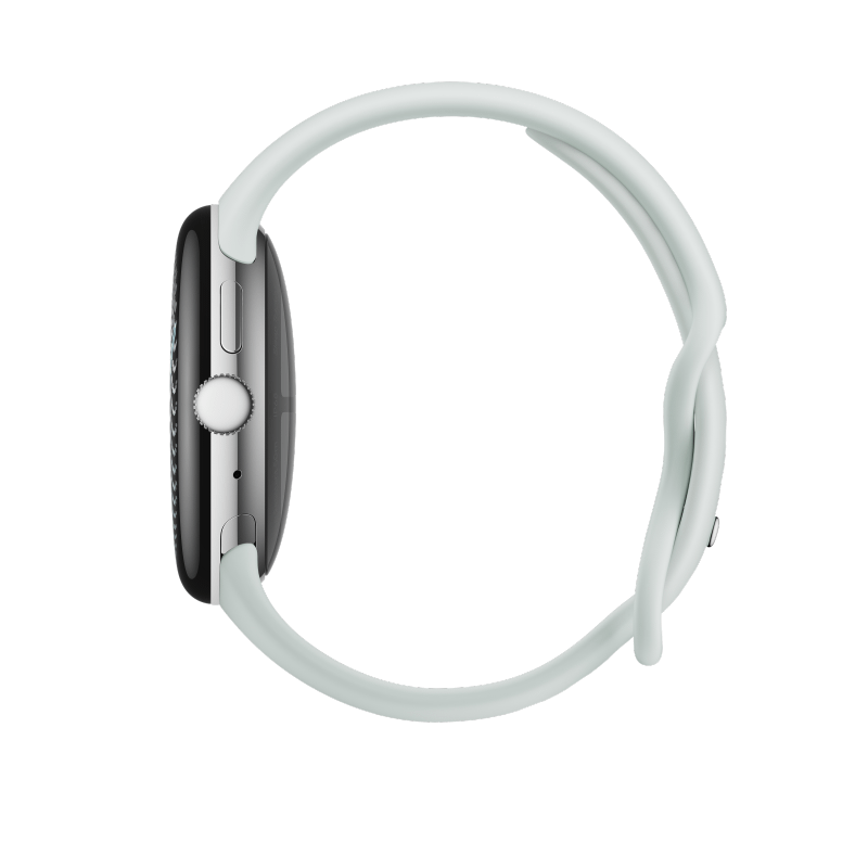 Google Pixel Watch 5 45mm LTE Polished Silver Sportarmband Fog
