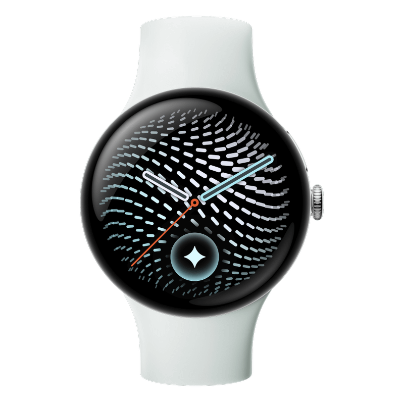 Google Pixel Watch 5 45mm LTE Polished Silver Sportarmband Fog