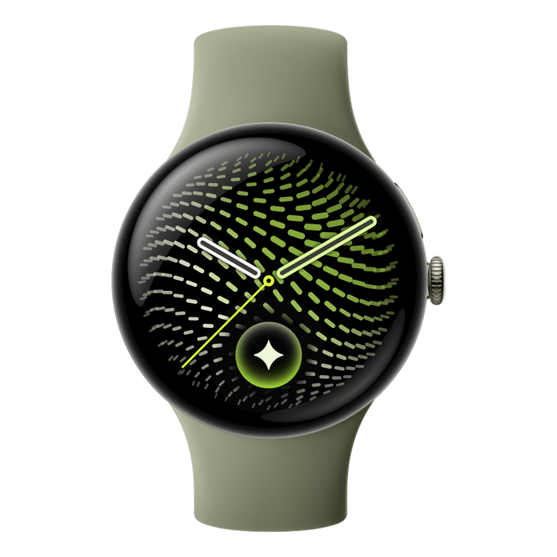 Google Pixel Watch 5 45mm LTE Satin Pyrite Sportarmband Olive