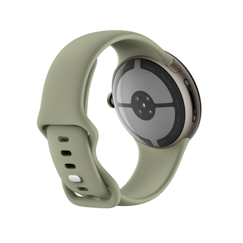 Google Pixel Watch 5 45mm LTE Satin Pyrite Sportarmband Olive