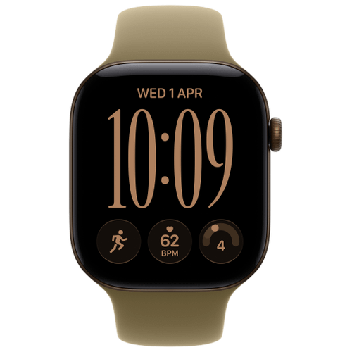 Apple Apple Watch Series 12 42mm GPS Aluminium Dunkelbronze Sportarmband Oliv M/L