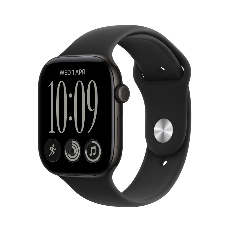 Apple Watch Series 12 42mm GPS Aluminium Schwarz Sportarmband Schwarz S/M