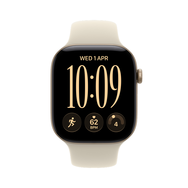 Apple Watch Series 12 42mm GPS+Cellular Aluminium Lichtgold Sportarmband Sand S/M