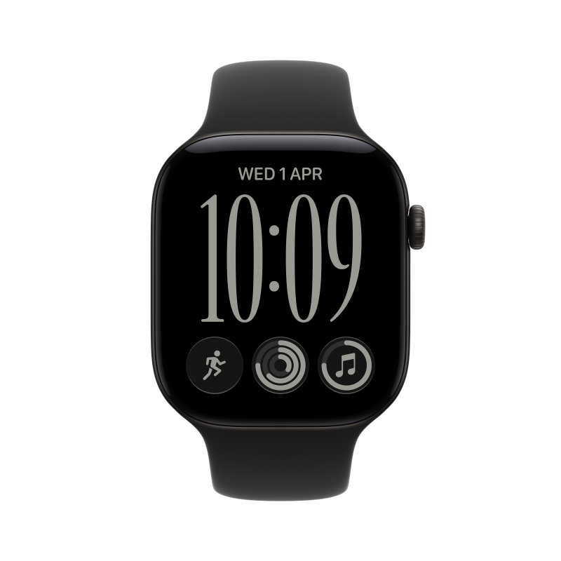 Apple Watch Series 12 42mm GPS+Cellular Aluminium Schwarz Sportarmband Schwarz S/M