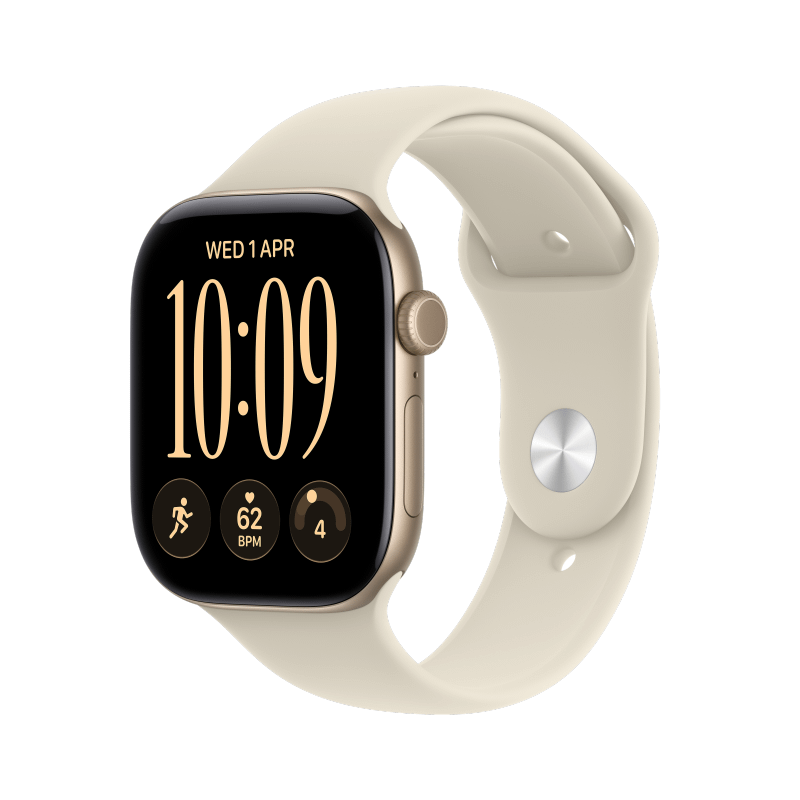 Apple Watch Series 12 46mm GPS Aluminium Lichtgold Sportarmband Sand M/L