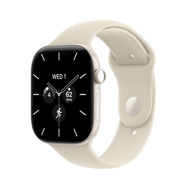 Apple Watch Series 12 46mm GPS+Cellular Keramik Perlweiß Sportarmband Sand M/L