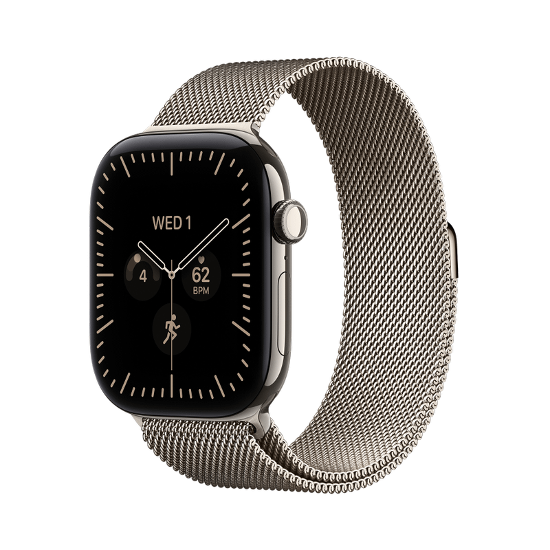 Apple Watch Series 12 46mm GPS+Cellular Titan Natur Milanaisearmband Natur S/M